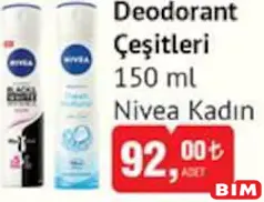 NİVEA KADIN DEODORANT ÇEŞİTLERİ 150 ML